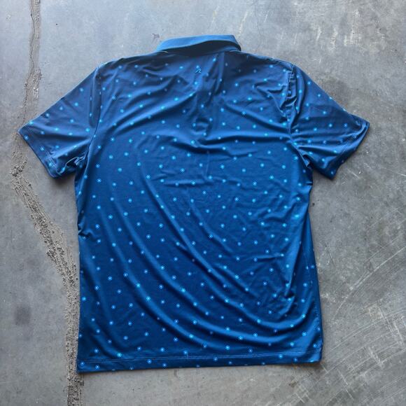 Redvanly Junian Golf Polo Shirt Mens L Admiral Blue Floral PurePoly Short Sleeve - Picture 11 of 14